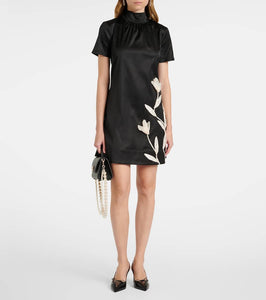 Staud Ilana floral-appliqu√É¬© satin minidress