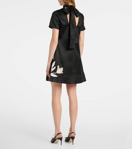 Staud Ilana floral-appliqu√É¬© satin minidress