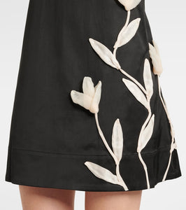 Staud Ilana floral-appliqu√É¬© satin minidress