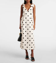 Zimmermann Polka-dot bow-detail linen midi dress