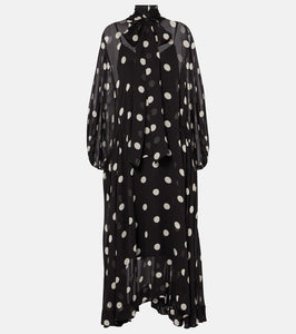 Zimmermann Crush Tie Neck Billow polka-dot maxi dress