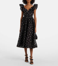 Zimmermann Crush polka-dot ruffled linen and silk midi dress