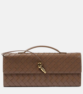 Bottega Veneta Andiamo Intrecciato leather clutch. Shop Bottega Veneta Clutches for women now.