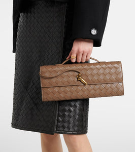 Bottega Veneta Andiamo Intrecciato leather clutch