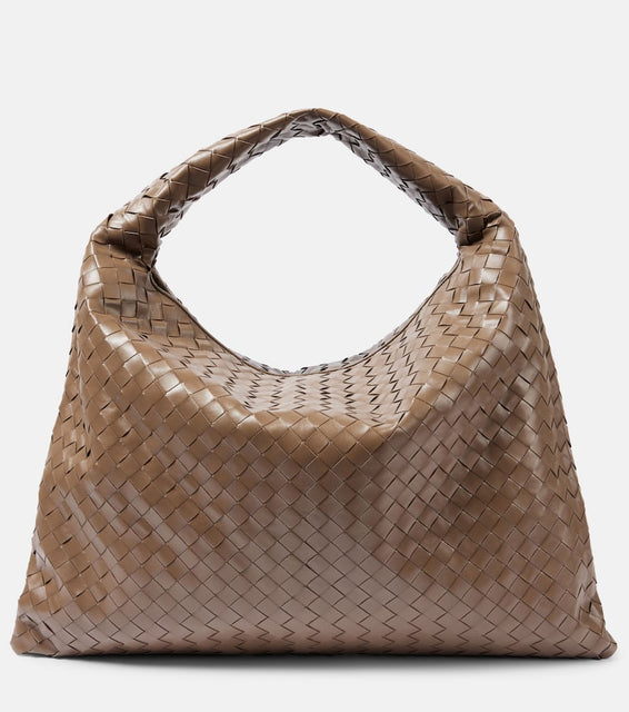 Bottega Veneta Hop Large Intrecciato leather shoulder bag. Shop Bottega Veneta Shoulder Bags for women now.