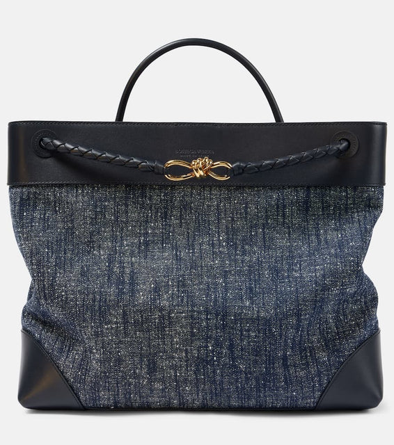 Bottega Veneta Andiamo Large denim tote bag. Shop Bottega Veneta Tote Bags for women now.