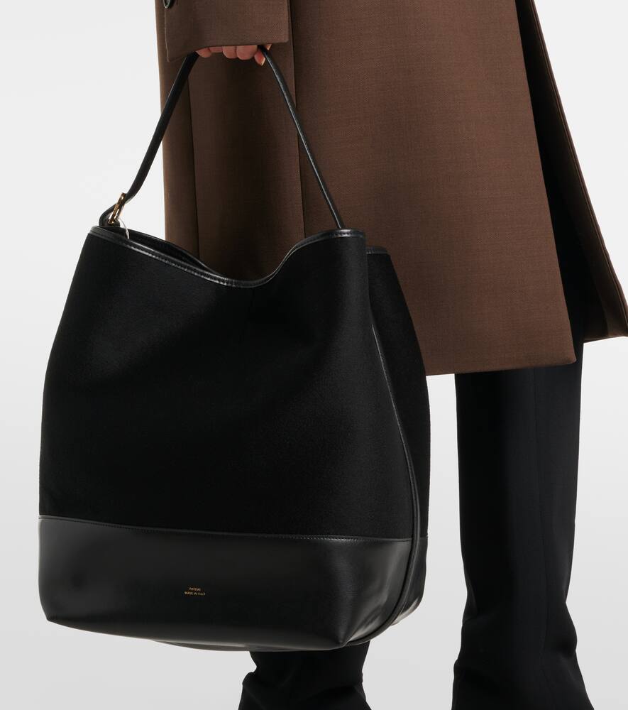 Toteme Leather-trimmed doubl√É¬© tote bag