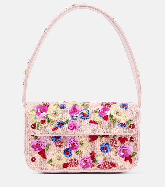 Staud Tommy floral beaded shoulder bag. Shop Staud Shoulder Bags for women now.