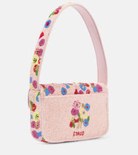 Staud Tommy floral beaded shoulder bag