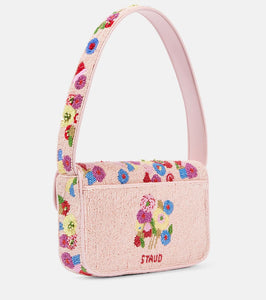 Staud Tommy floral beaded shoulder bag