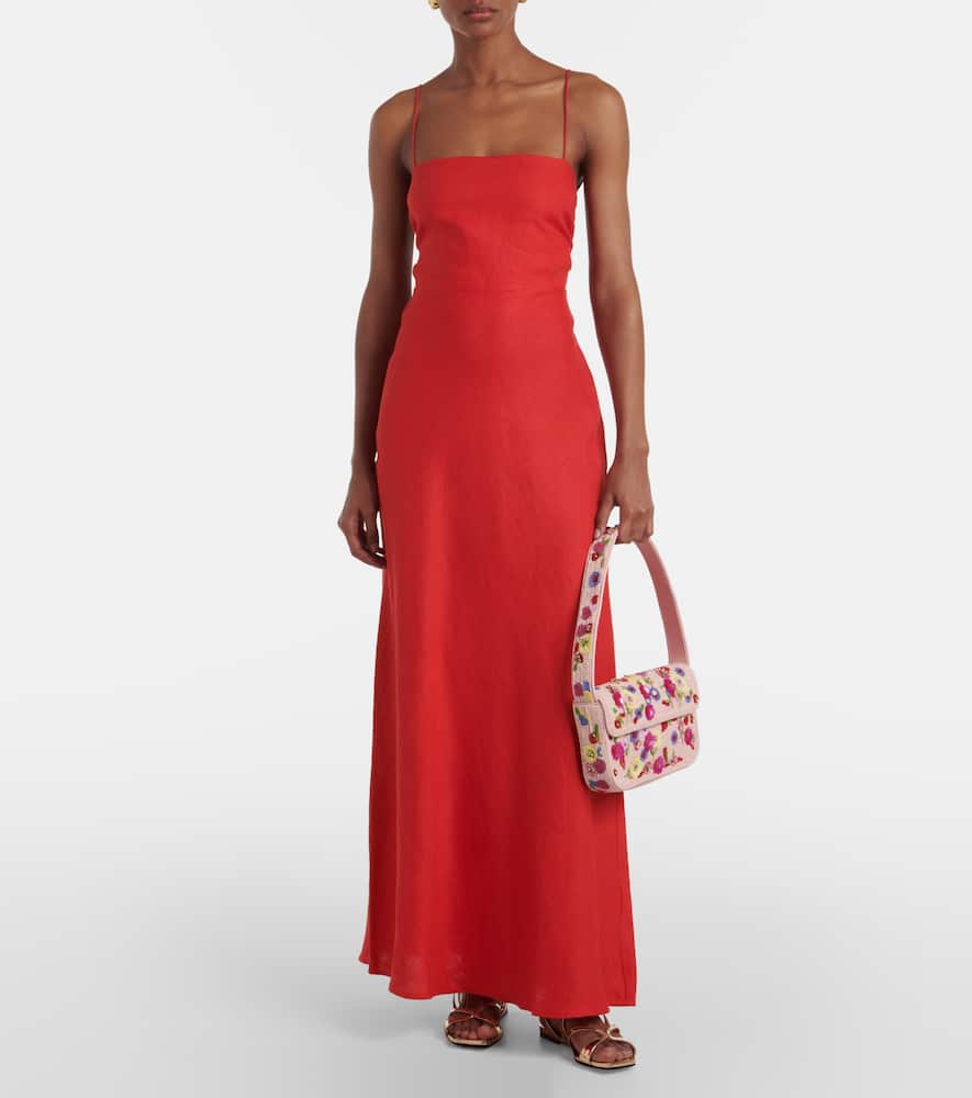 Staud Tommy floral beaded shoulder bag