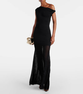 SIR Indigo Twist one-shoulder maxi dress