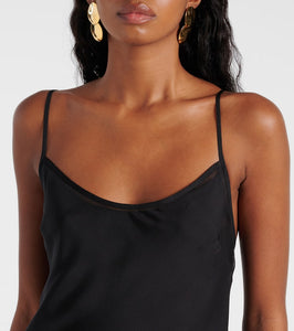 SIR Sage Flounce ruffled sheer silk maxi dress
