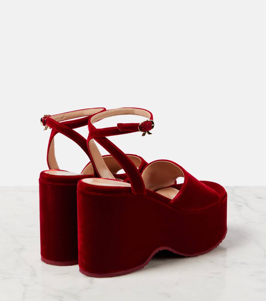 Gianvito Rossi Velvet wedge sandals