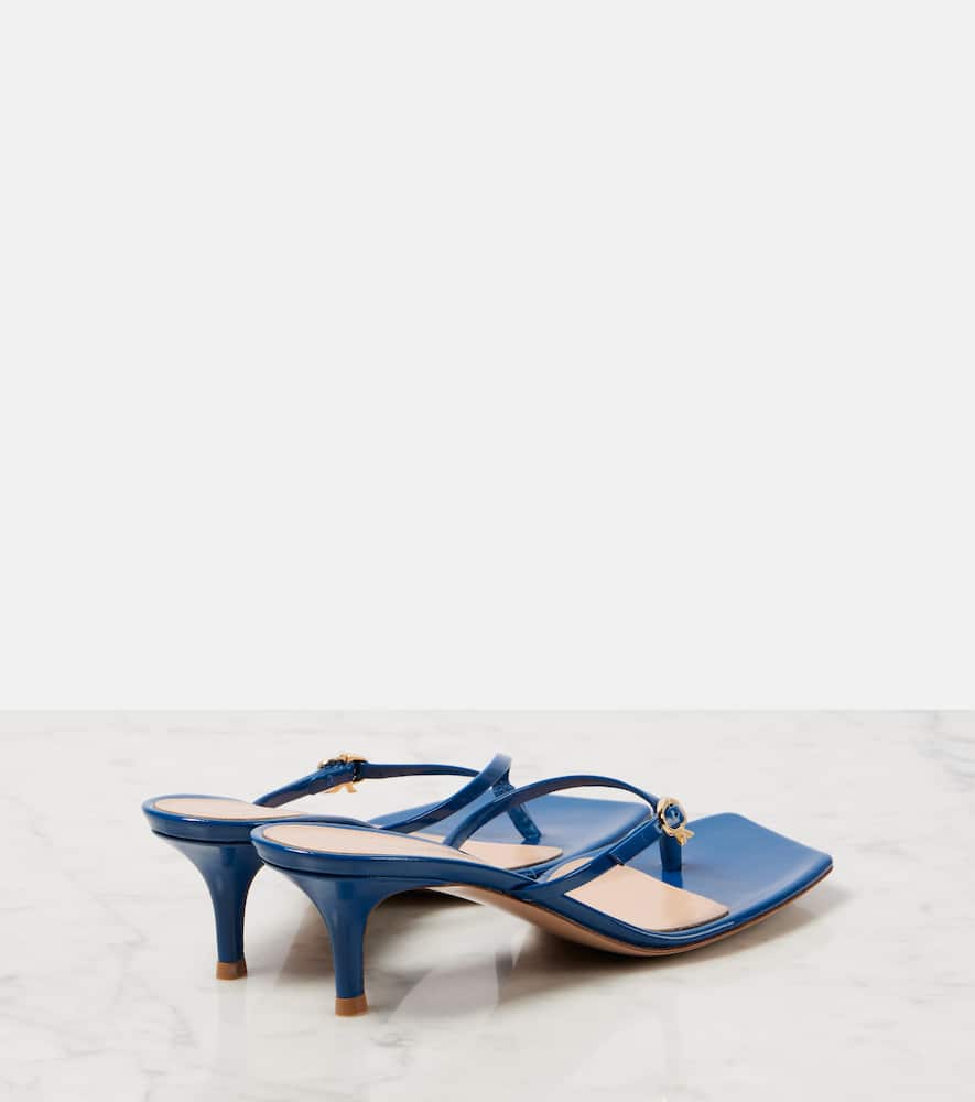 Gianvito Rossi Ribbon patent leather thong sandals