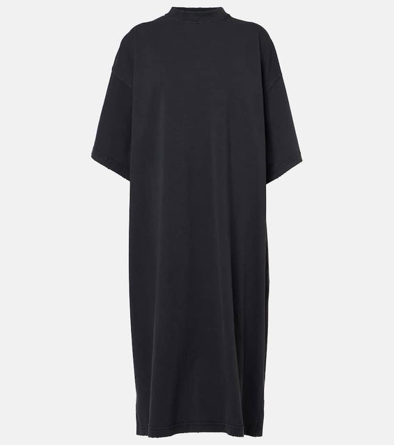 Balenciaga Logo cotton jersey midi dress