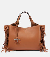Tod's T Timeless Mini fringed leather tote bag. Shop Tod's Top-Handle Bags for women now.