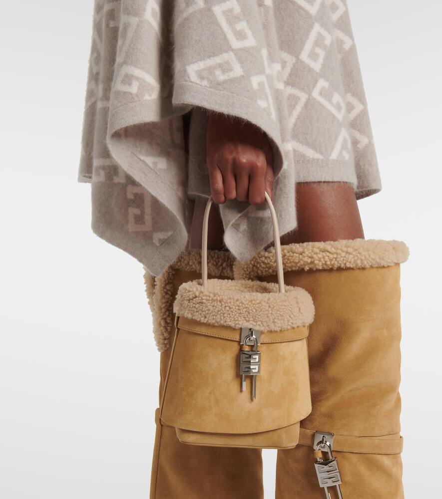 Givenchy Shark Lock Medium suede bucket bag