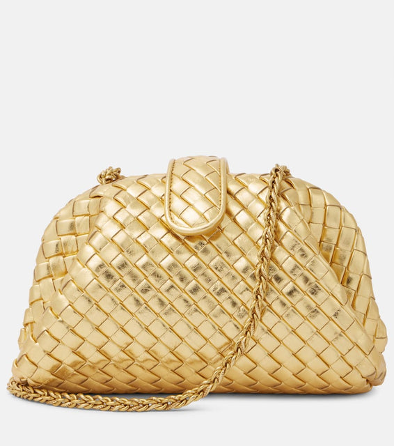 Bottega Veneta Lauren 1980 Small mirrored leather clutch. Shop Bottega Veneta Clutches for women now.