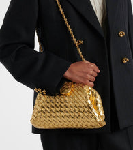 Bottega Veneta Lauren 1980 Small mirrored leather clutch