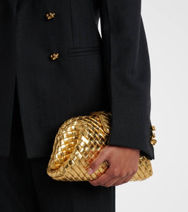 Bottega Veneta Lauren 1980 Small mirrored leather clutch