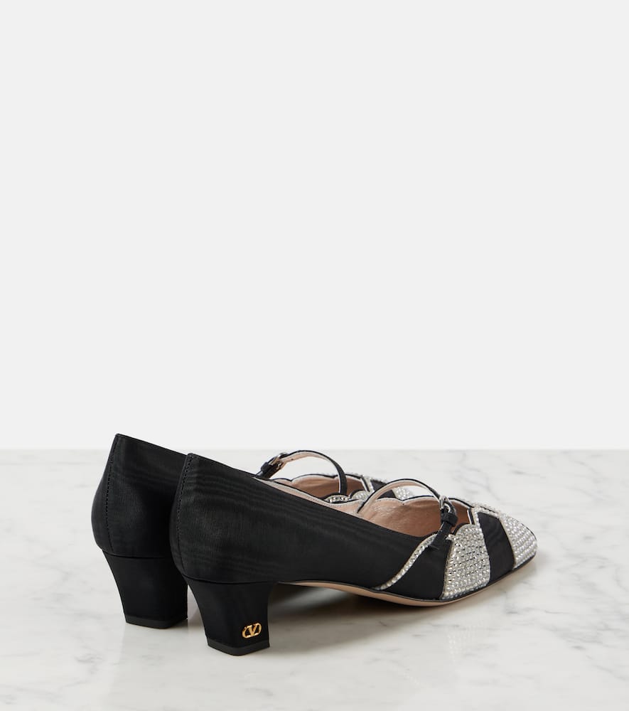 Valentino Garavani Bowow 45 embellished moir√É¬© pumps