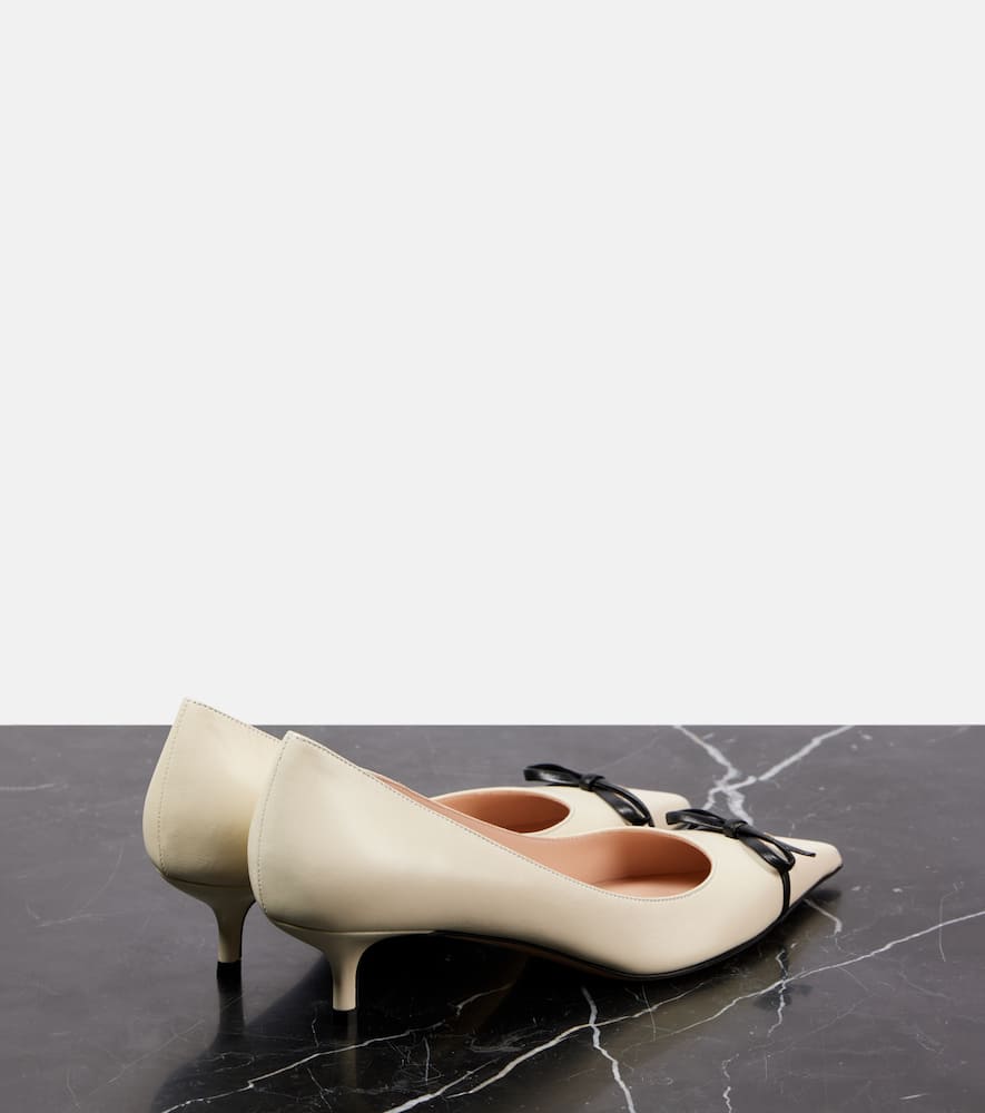Valentino Garavani Bepointy 45 bow-detail leather pumps