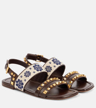 Valentino Garavani County embroidered leather sandals