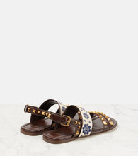 Valentino Garavani County embroidered leather sandals