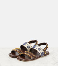 Valentino Garavani County embroidered leather sandals