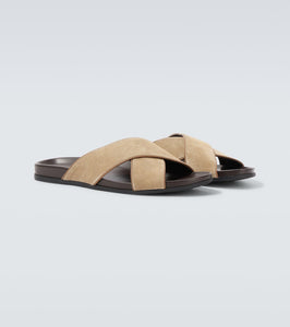 Manolo Blahnik Chiltern suede slides
