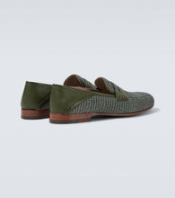 Manolo Blahnik Padstow leather-trimmed raffia loafers