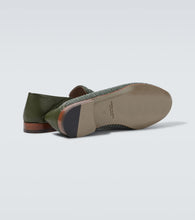 Manolo Blahnik Padstow leather-trimmed raffia loafers