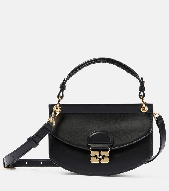 Ganni Apo-G Mini leather crossbody bag. Shop Ganni Top-Handle Bags for women now.