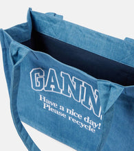 Ganni Logo denim tote bag