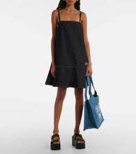 Ganni Logo denim tote bag