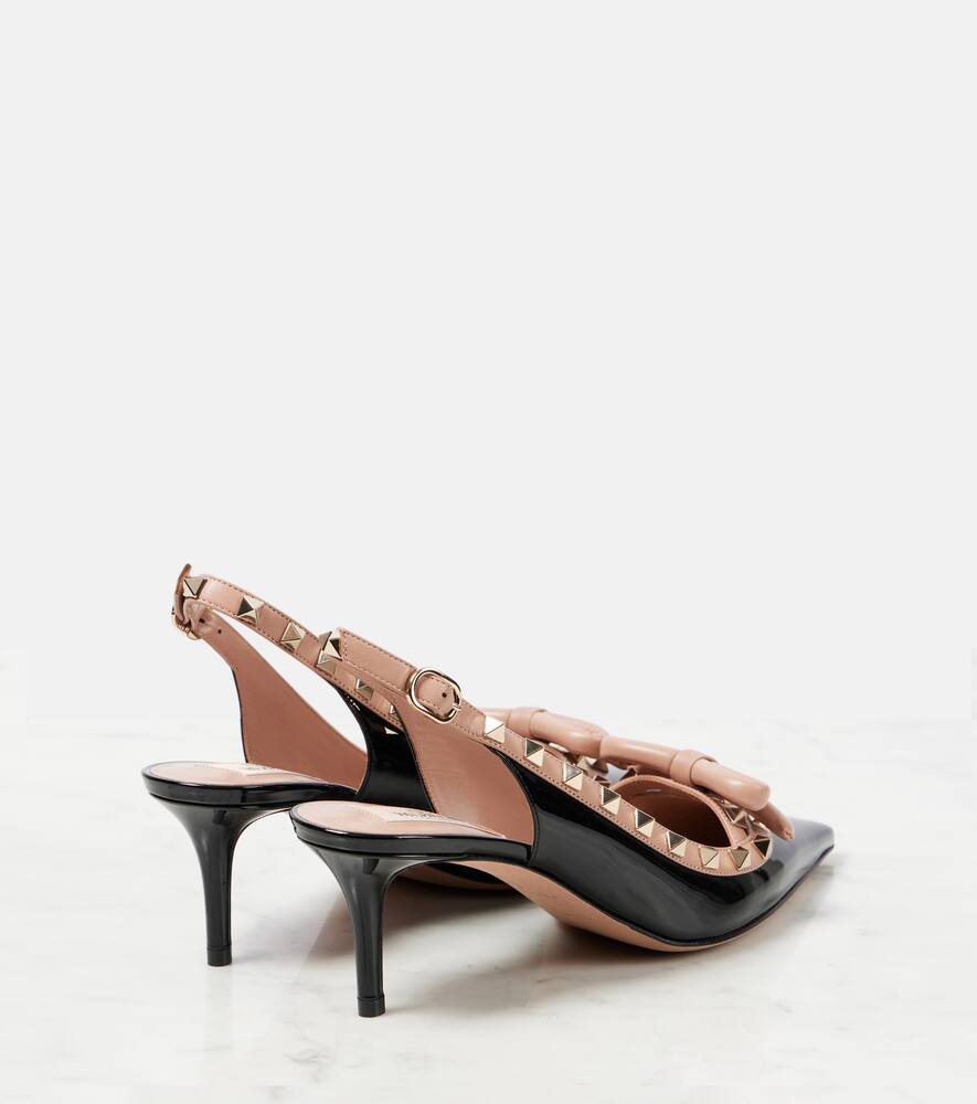 Valentino Garavani Rockstud 60 patent leather slingback pumps