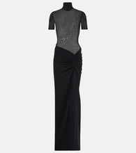 Christopher Esber Fusion gathered jersey and cr√É¬™pe maxi dress