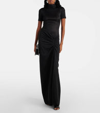 Christopher Esber Fusion gathered jersey and cr√É¬™pe maxi dress