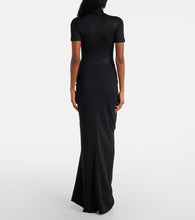 Christopher Esber Fusion gathered jersey and cr√É¬™pe maxi dress