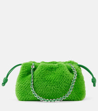 Loewe Flamenco Small faux fur bucket bag. Shop Loewe Shoulder Bags for women now.