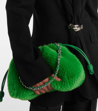 Loewe Flamenco Small faux fur bucket bag