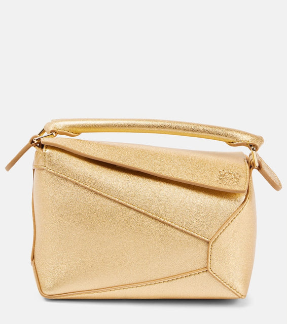 Loewe Puzzle Mini metallic leather tote bag. Shop Loewe Top-Handle Bags for women now.
