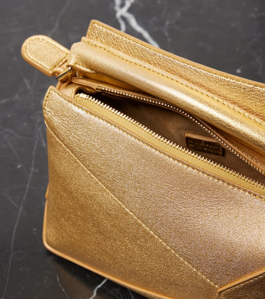 Loewe Puzzle Mini metallic leather tote bag