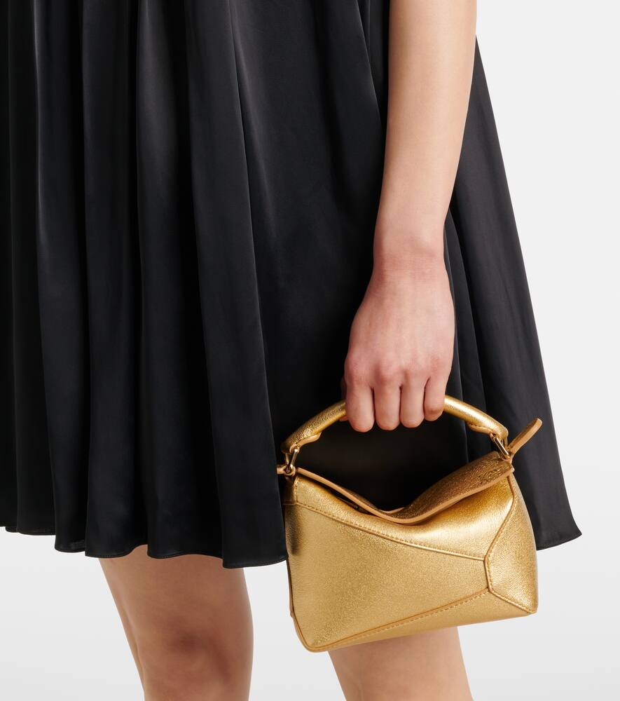 Loewe Puzzle Mini metallic leather tote bag