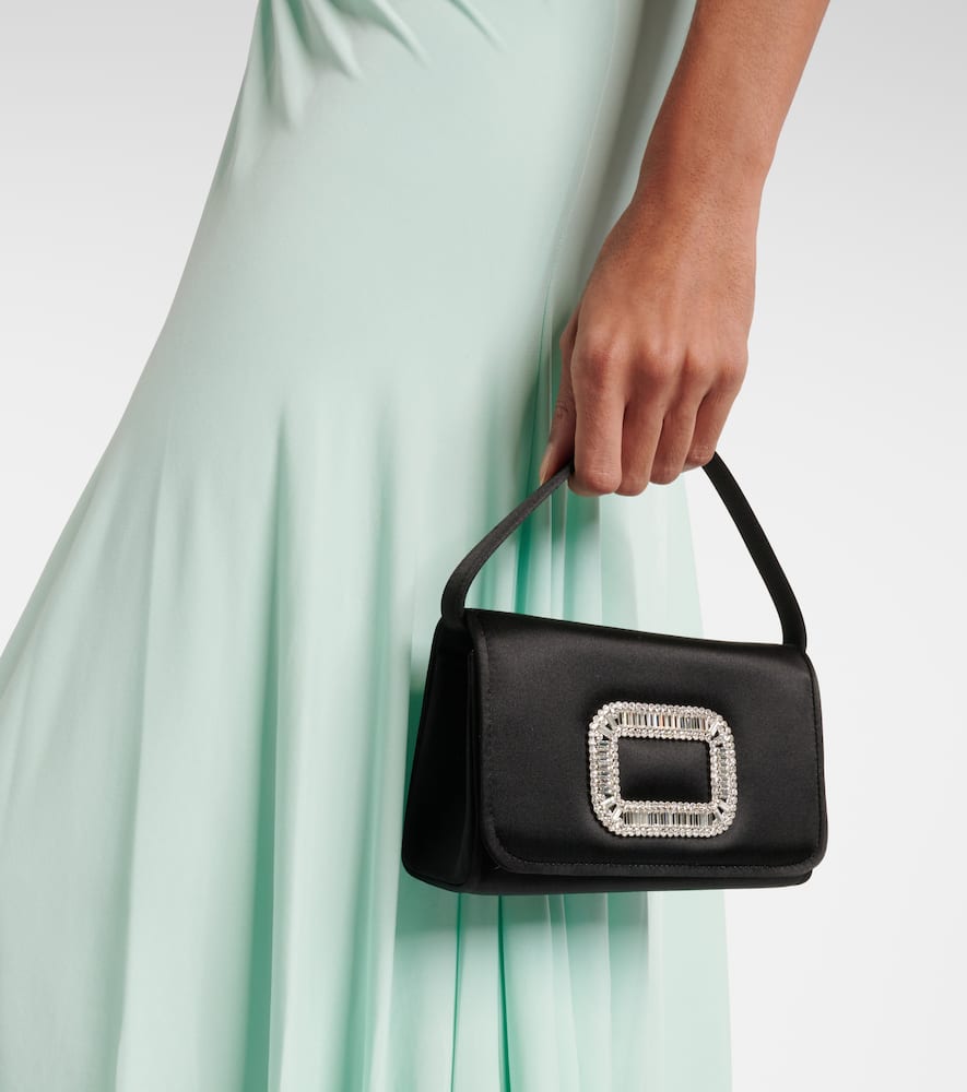 Roger Vivier Pilgrim Micro embellished satin shoulder bag