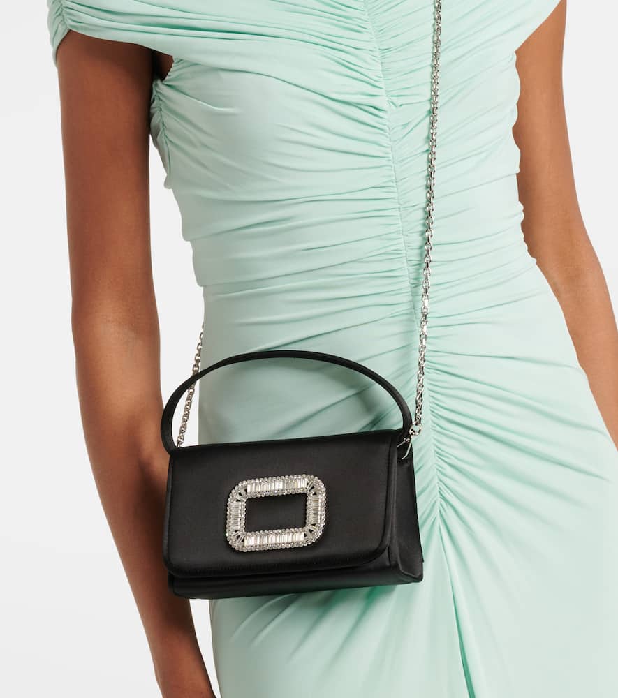 Roger Vivier Pilgrim Micro embellished satin shoulder bag