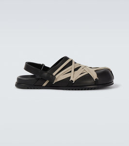 Rick Owens Megalace leather slingback clogs