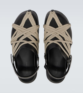 Rick Owens Megalace leather slingback clogs