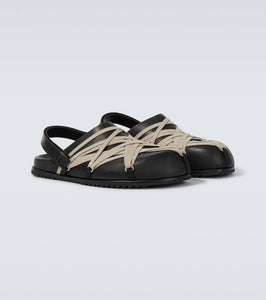 Rick Owens Megalace leather slingback clogs